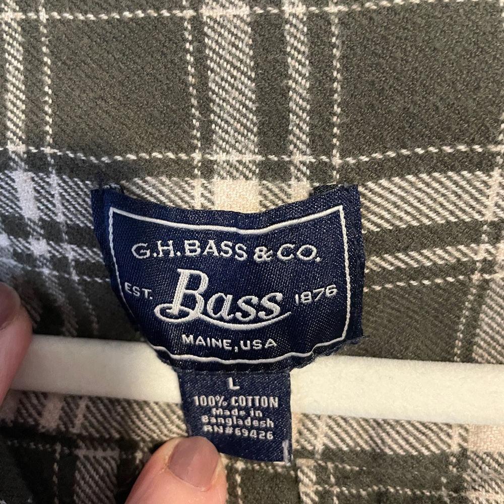 G.H. Bass & Co. Green and White Plaid Shirt